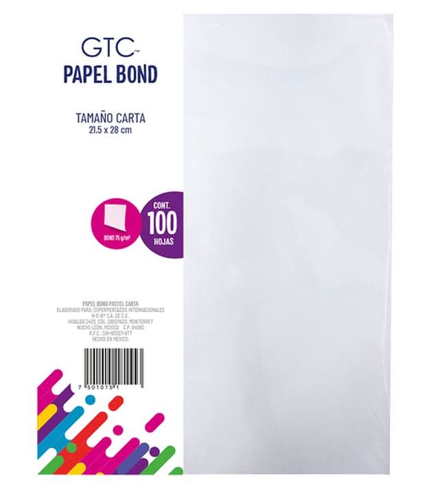 GTC · Papel bond carta (200 g)