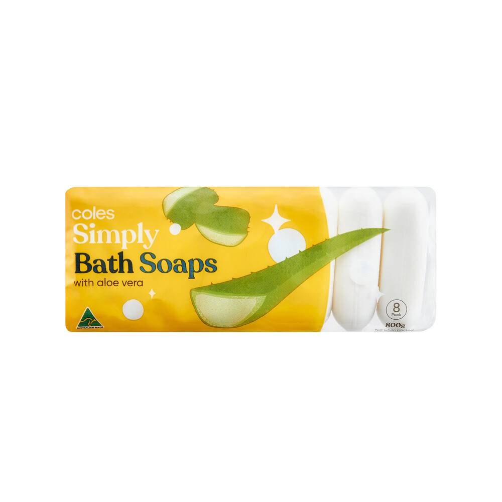 Coles Simply Bath Soaps With Aloe Vera (8 pack)