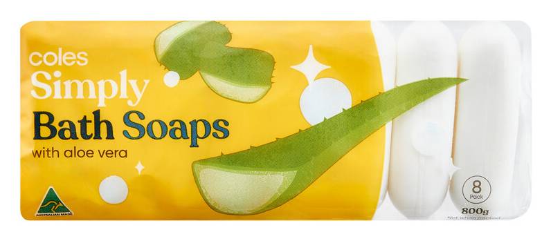 Coles Simply Bath Soaps With Aloe Vera (8 pack)