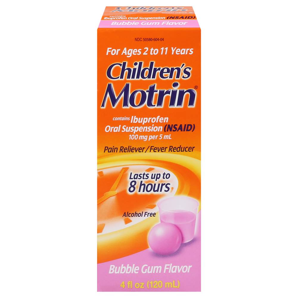 Children's Motrin Bubble Gum Flavor Pain & Fever Reducer (4 fl oz)