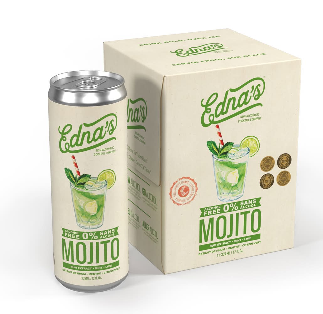 Edna's Mojito Non-Alcoholic Cocktail (4 x 355 ml)
