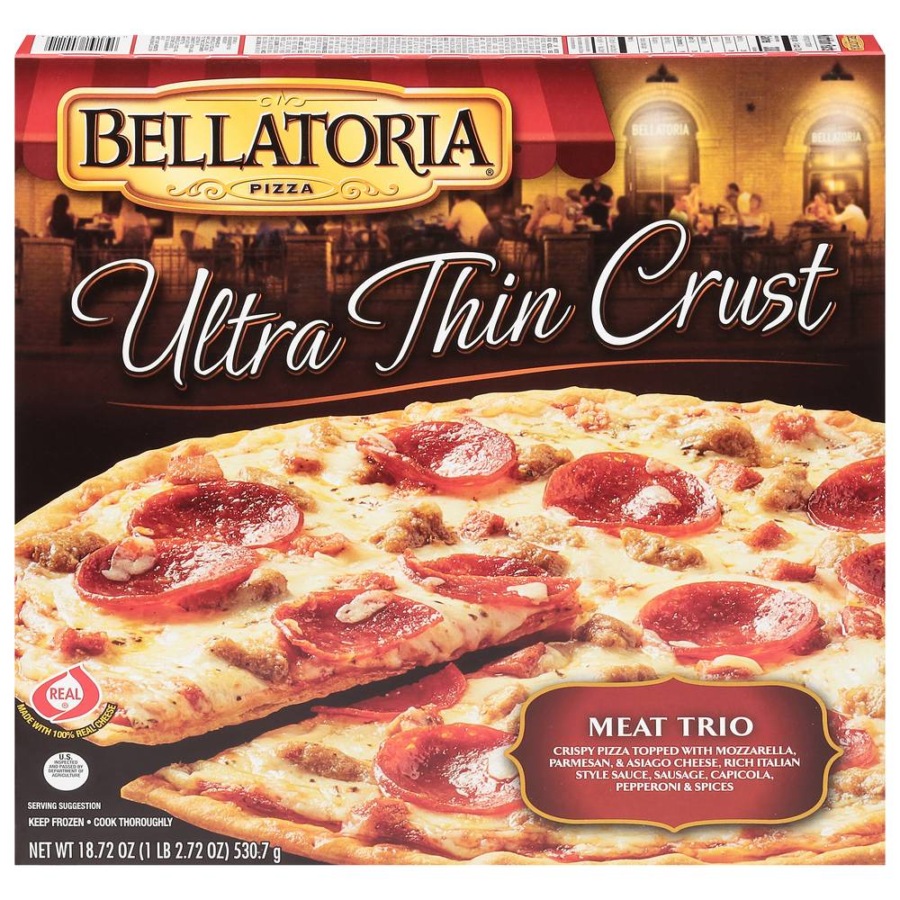 Bellatoria Ultra Thin Crust Meat Trio Pizza (18.72 oz)