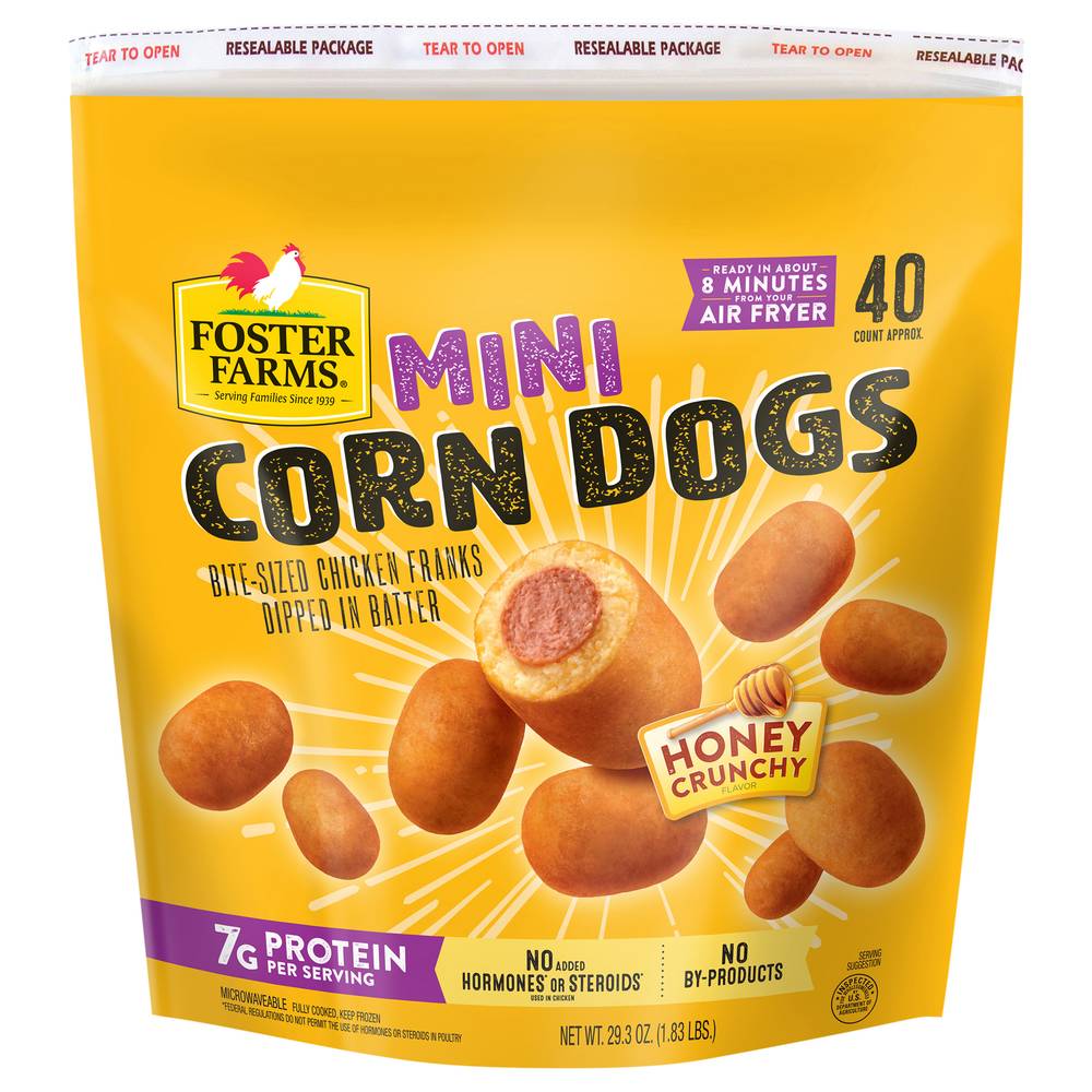 Foster Farms Honey Crunchy Flavor Mini Corn Dogs (1.83 lbs, 40 ct)