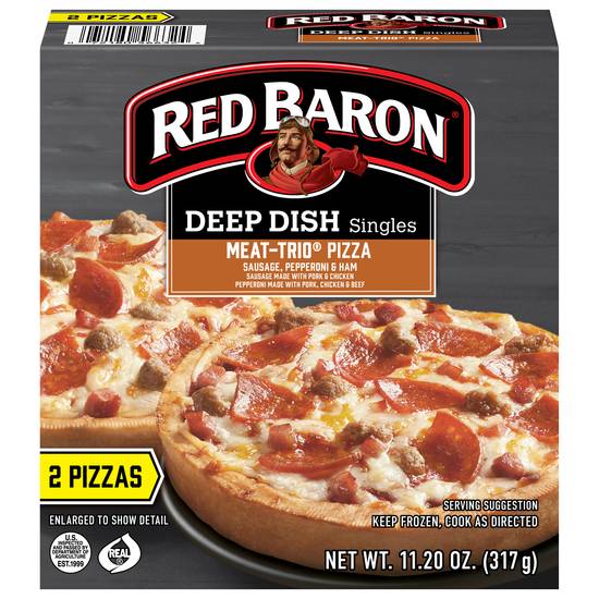 Red Baron Meat-Trio Deep Dish Singles Pizza (2 ct)
