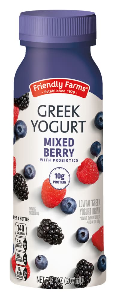 Friendly Farms Greek Yogurt Drink, Mixed Berry (7 fl oz)