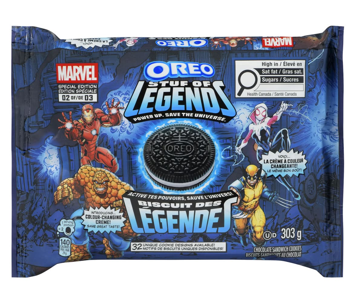 Oreo Stuf Of Legends Color Changing Creme Sandwich Cookies, Chocolate (303 g)