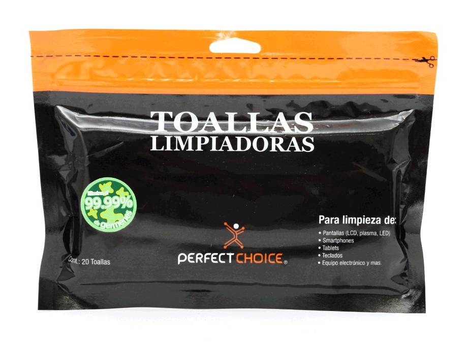 Perfect Choice · Toallas limpiadoras para pantallas