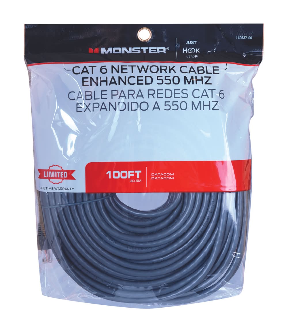 Monster Just Hook It Up 100 Ft. L Category 6 Networking Cable