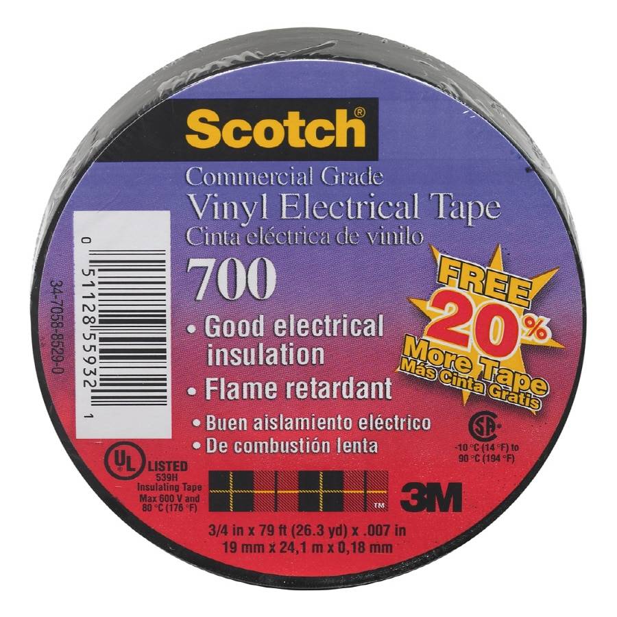 3M 0.75-in x 66-ft Vinyl Electrical Tape Black | 700