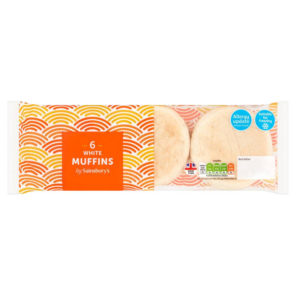 Sainsbury's White Muffins x6