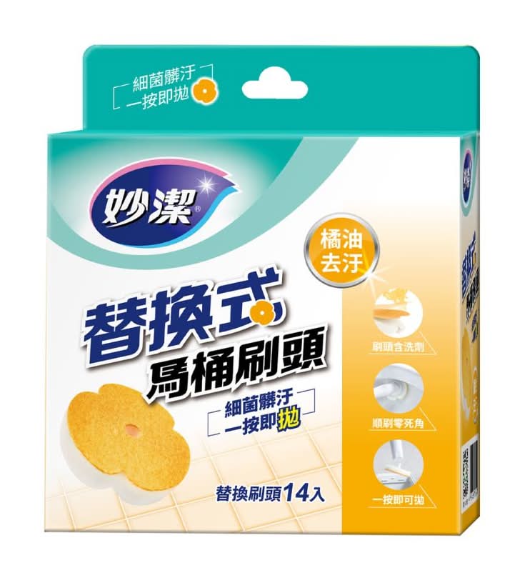 妙潔替換式�馬桶刷頭-橘油去汙 <1PC個 x 1 x 1PC個>