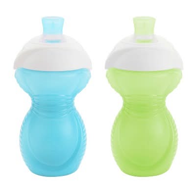 Munchkin Click Lock Bite Proof Soft Spout Sippy Cup 9 oz, Blue-Green (2 ct)