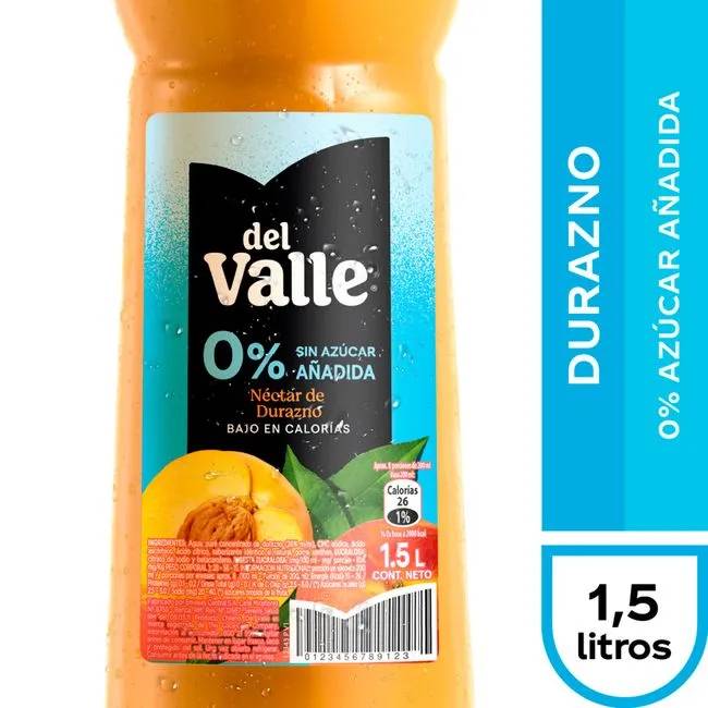 Del Valle · Néctar durazno 0% azúcar añadida (1,5 L)