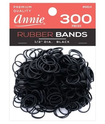 Annie Rubber Bands, 0.5 in, Black (300 ct)