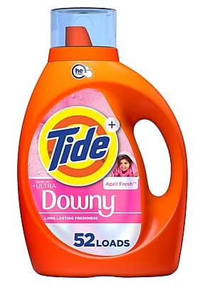 Tide Plus Boost of Ultra Downy HE Liquid Laundry Detergent, April Fresh Scent, 52 Loads, 73 fl. oz. (17523)
