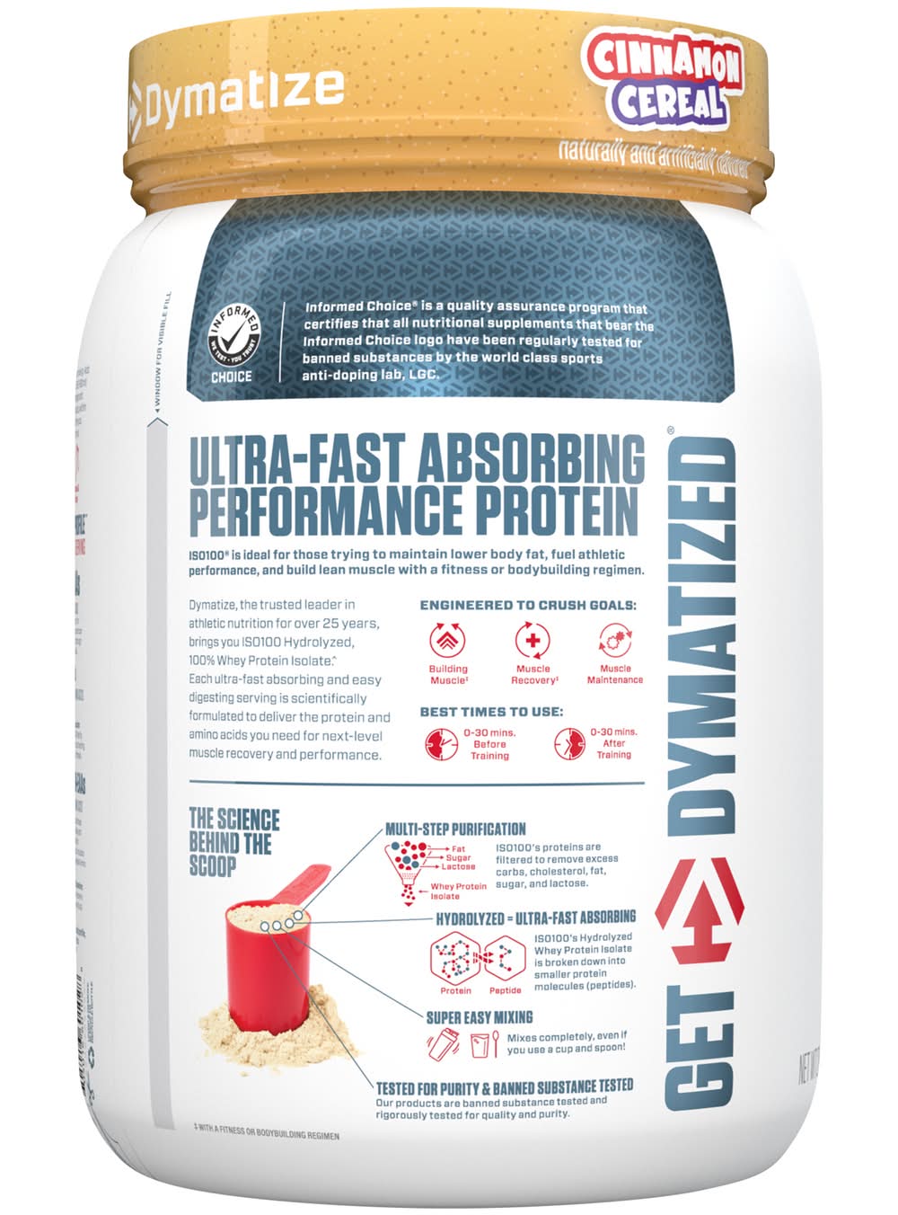 Vitamin Shoppe - Dymatize Whey Protein Isolate, Cinnamon Cereal (21.5 oz) -  Delivery in Under an Hour | Uber Eats