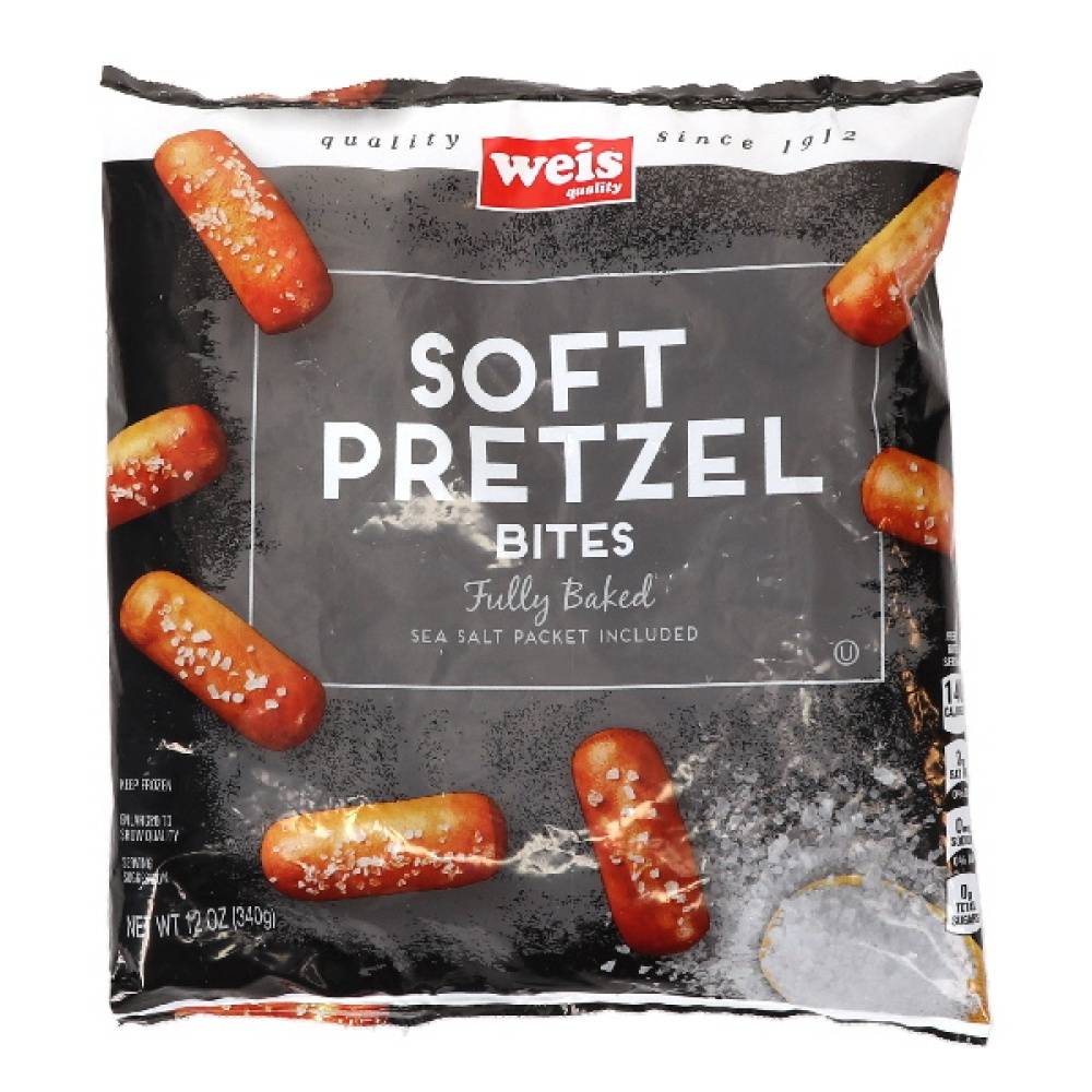 Weis Quality Frozen Pretzels Fully Cooked Soft Pretzel Bites with Sea Salt