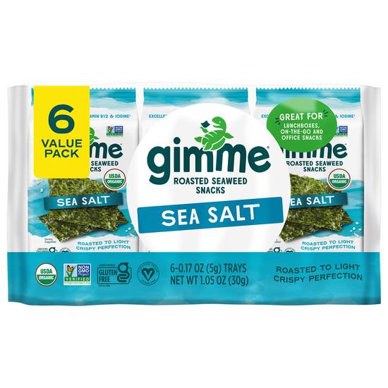Gimme Organic Sea Salt Premium Roasted Seaweed
