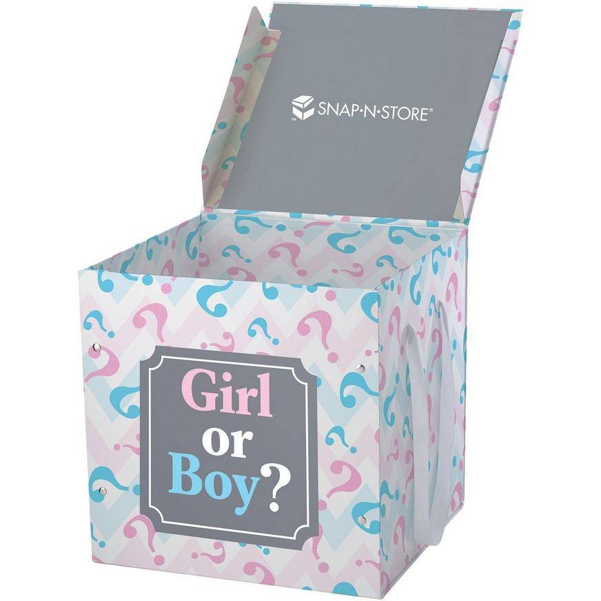 Party City Large Pink Blue Gender Reveal Box (unisex/pink)