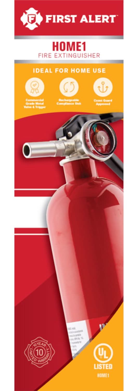 First Alert 2-1/2 Lb Fire Extinguisher For Household Osha/Us Coast Guard Agency Approval