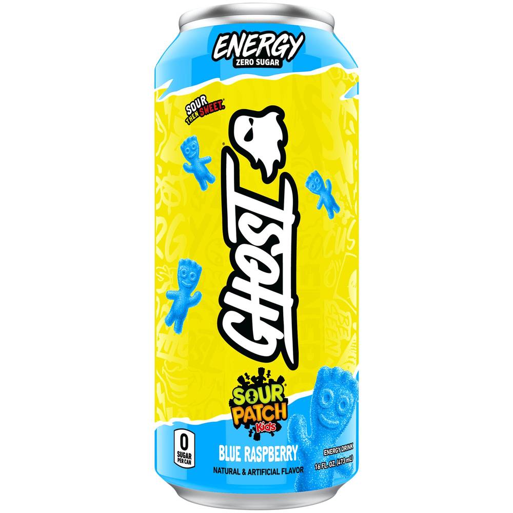 Ghost Energy Drink (16 fl oz) (sour patch kid's blue raspberry)