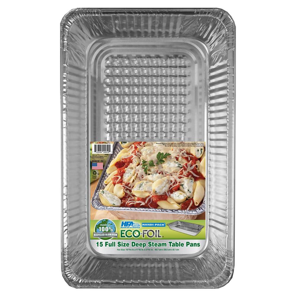 Eco-Foil Full Size Deep Steam Table Pans (15 ct)