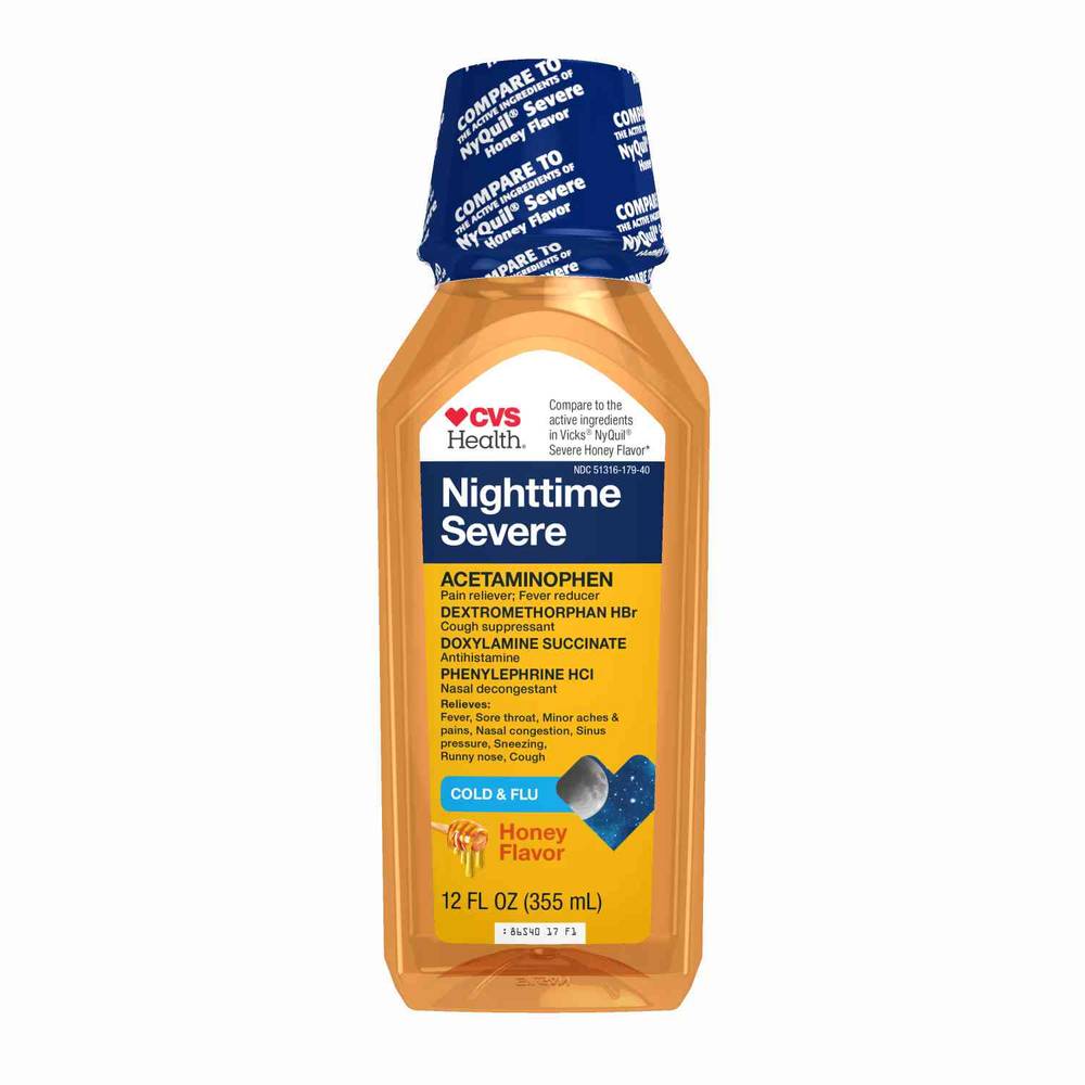 Cvs Health Nighttime Severe Cold and Flu Liquid Relief (honey) (12fl.oz)
