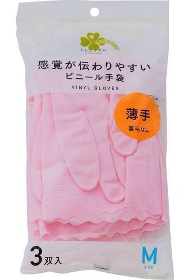 くらしリズム感覚伝ビニール手袋薄手Ｍ３双:4582451693032