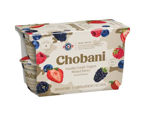 Chobani · Mixed Berry Vanilla Greek Yogurt (4 x 5.3 oz)