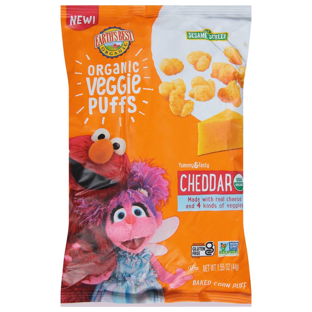 Earth's Best Organic Sesame Street Veggie Puffs, Cheddar (1.55 oz)