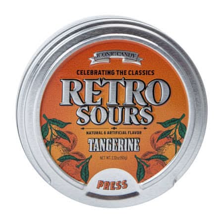 Iconic Candy Retro Sours Tangerine Candy Tin 2.12oz
