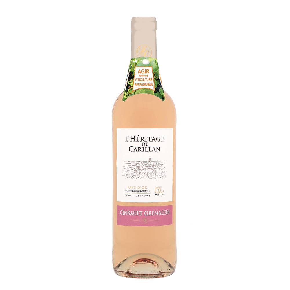 L'héritage de Carillan - Vin rosé Languedoc Roussillon cinsault grenache IGP (750 ml)