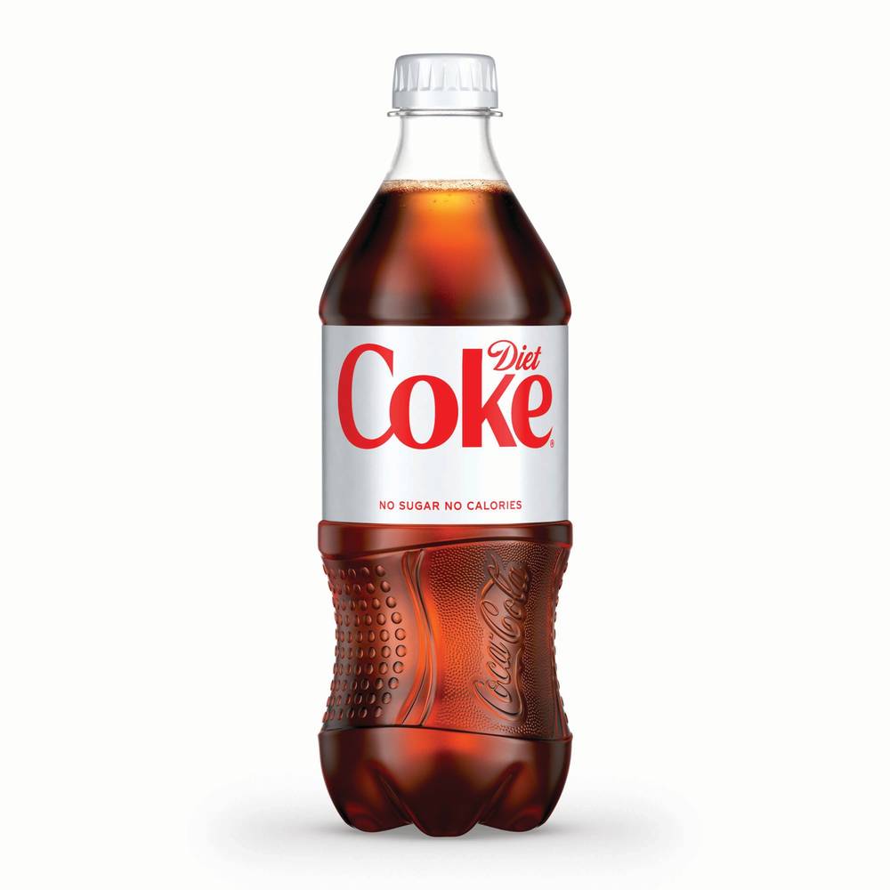 Diet Coke Zero Calorie Sugar-Free Sparkling Cola Soft Drink, 20 fl oz Bottle, 76.7mg Caffeine | 049000000450