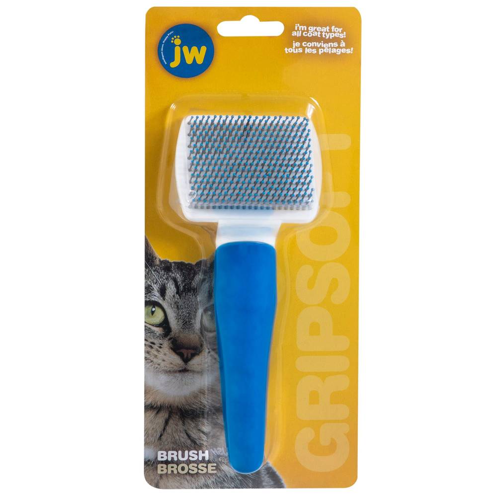 JW Cat Brush - Gentle Slicker with Angled Pins - Non-Irritating - Daily Use | 65033