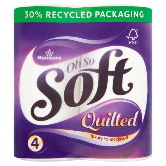 Morrisons Oh So Soft Quilted Luxury Toilet Tissue (4 pack)