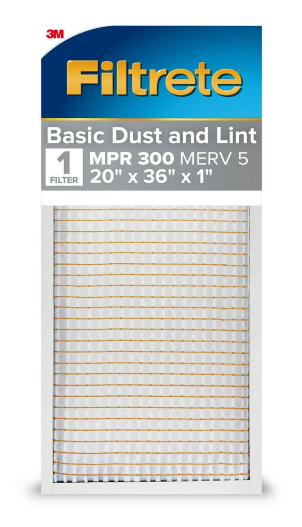 Filtrete 20 x 36 x 1 MERV 5 300 MPR Basic Dust and Lint Electrostatic Air Filter