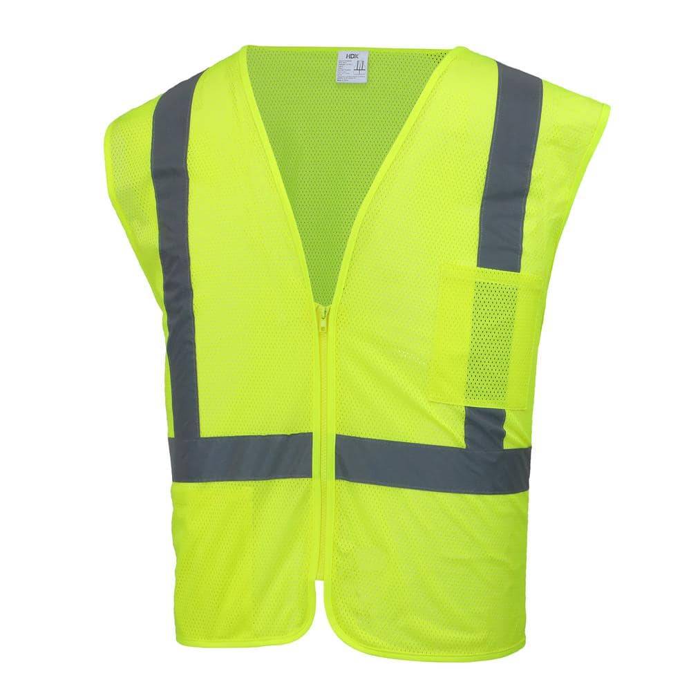 Hdx Hi Visibility Lime Green Class 2 Reflective Safety Vest