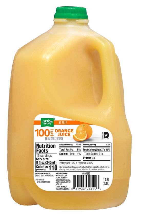 Tipton Grove 100% Juice (1 gal) (orange)