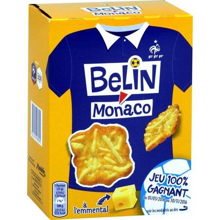 Biscuits apéritifs Monaco emmental BELIN - la boite de 100 g