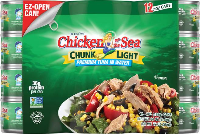 Chicken Of the Sea Chunk Light Tuna in Water (12 x 7 oz)