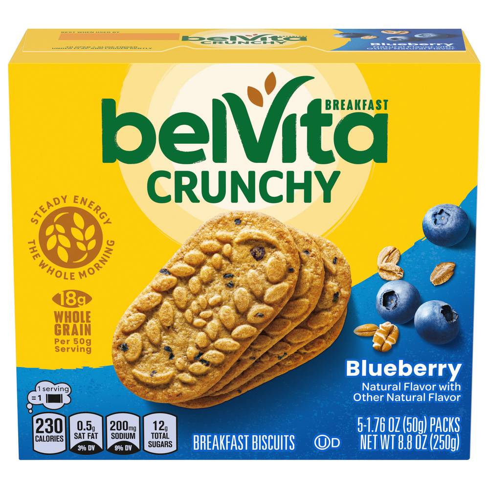 belVita Breakfast Biscuits, Blueberry (1.76 oz, 5 ct)