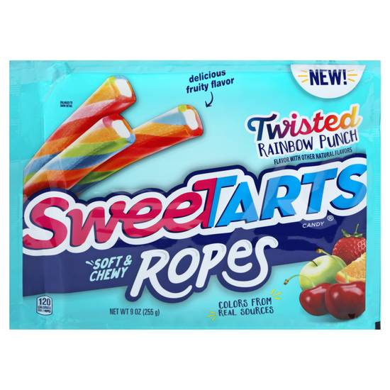 Sweetarts Soft & Chewy Ropes Twisted Rainbow Punch Candy (9 oz)