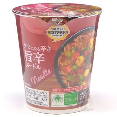 トップバリュ ベストプライス クセになる辛さ 旨辛ヌードル (78g)