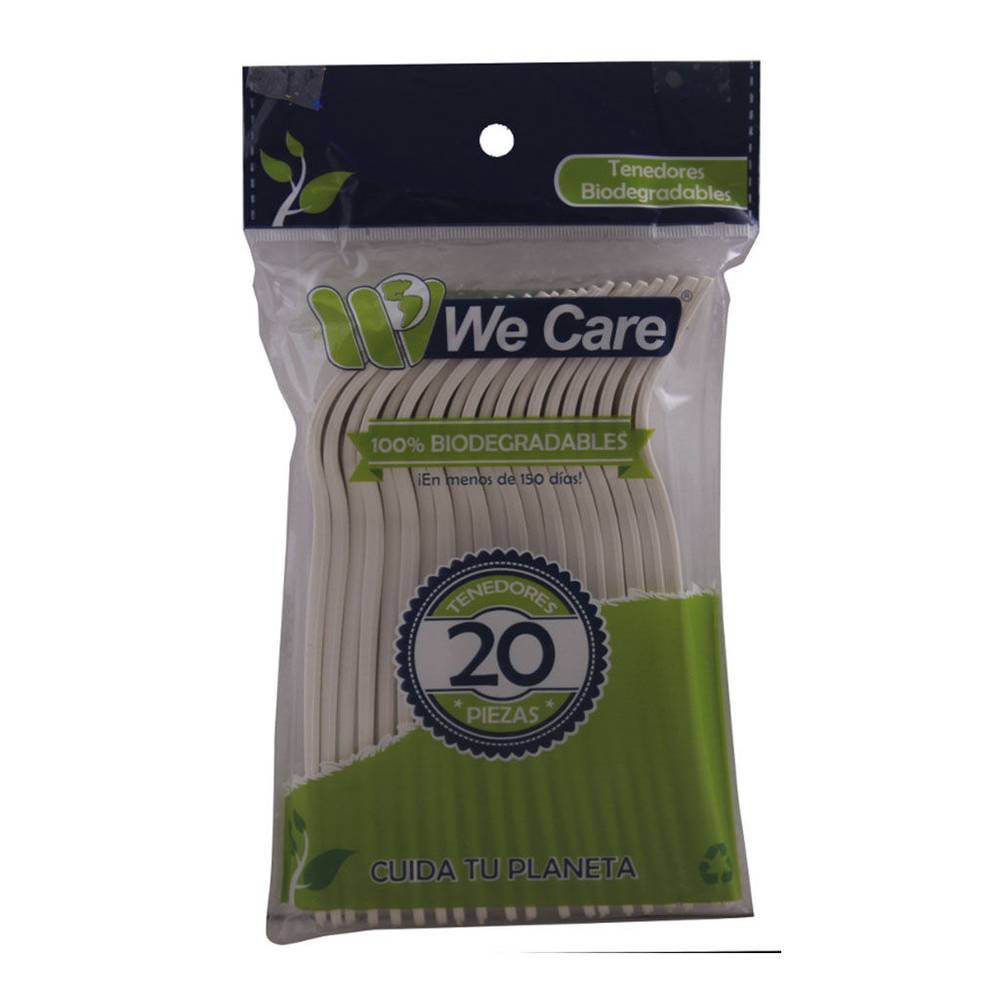 We care tenedores desechables biodegradables (bolsa 20 piezas)