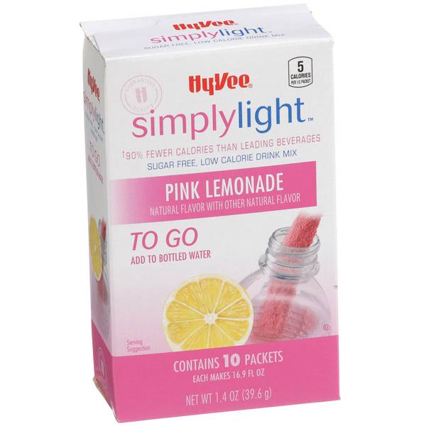 Hy-Vee Simply Light To Go Pink Lemonade 10Ct