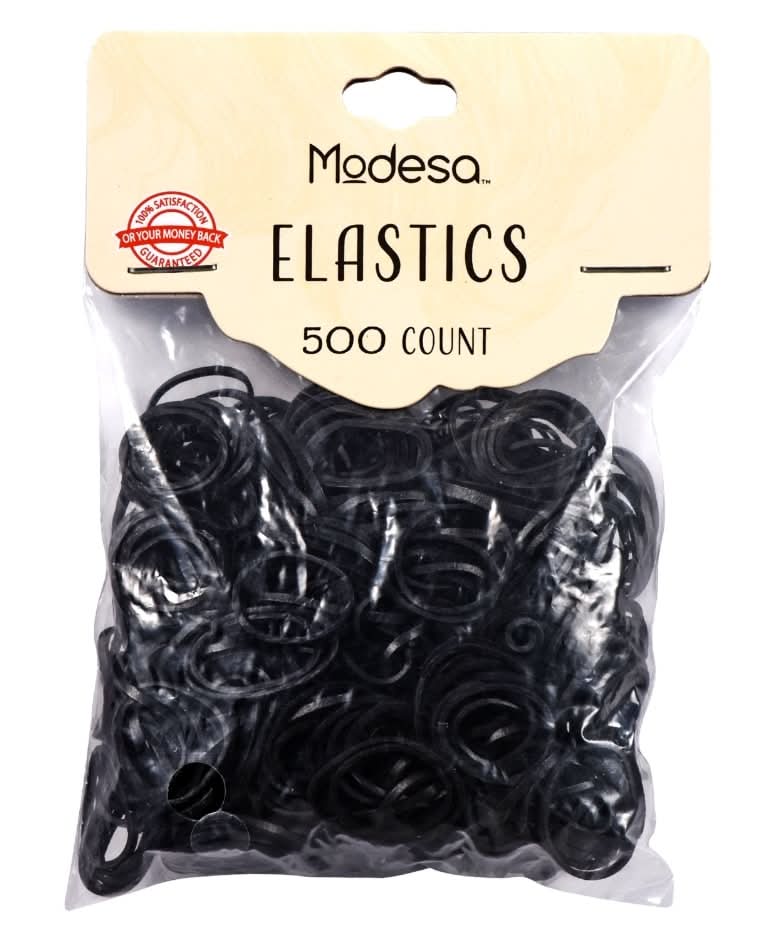 Modesa Hair Elastics, S, Black (500 ct)