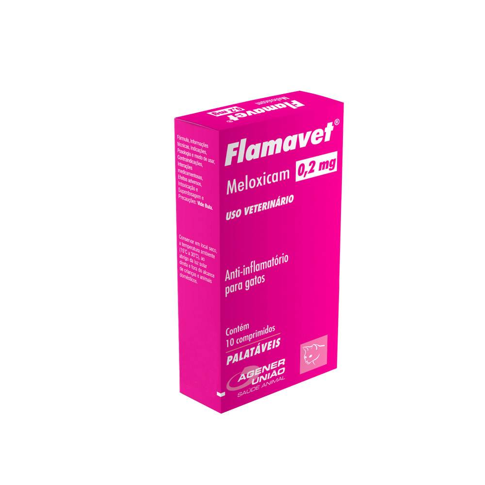 Agener união flamavet meloxicam 0,2mg (10 comprimidos)