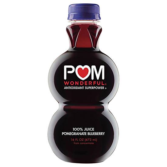 Pom Wonderful Antioxidant Superpower Egranate Blueberry 100% Juice (16 fl oz)
