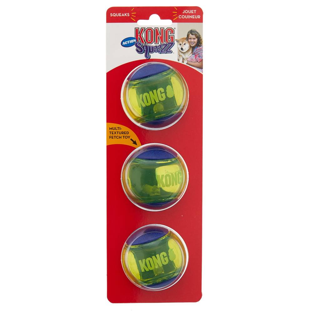 KONG® Squeezz™ Action Ball Dog Toys - 3 Pack
