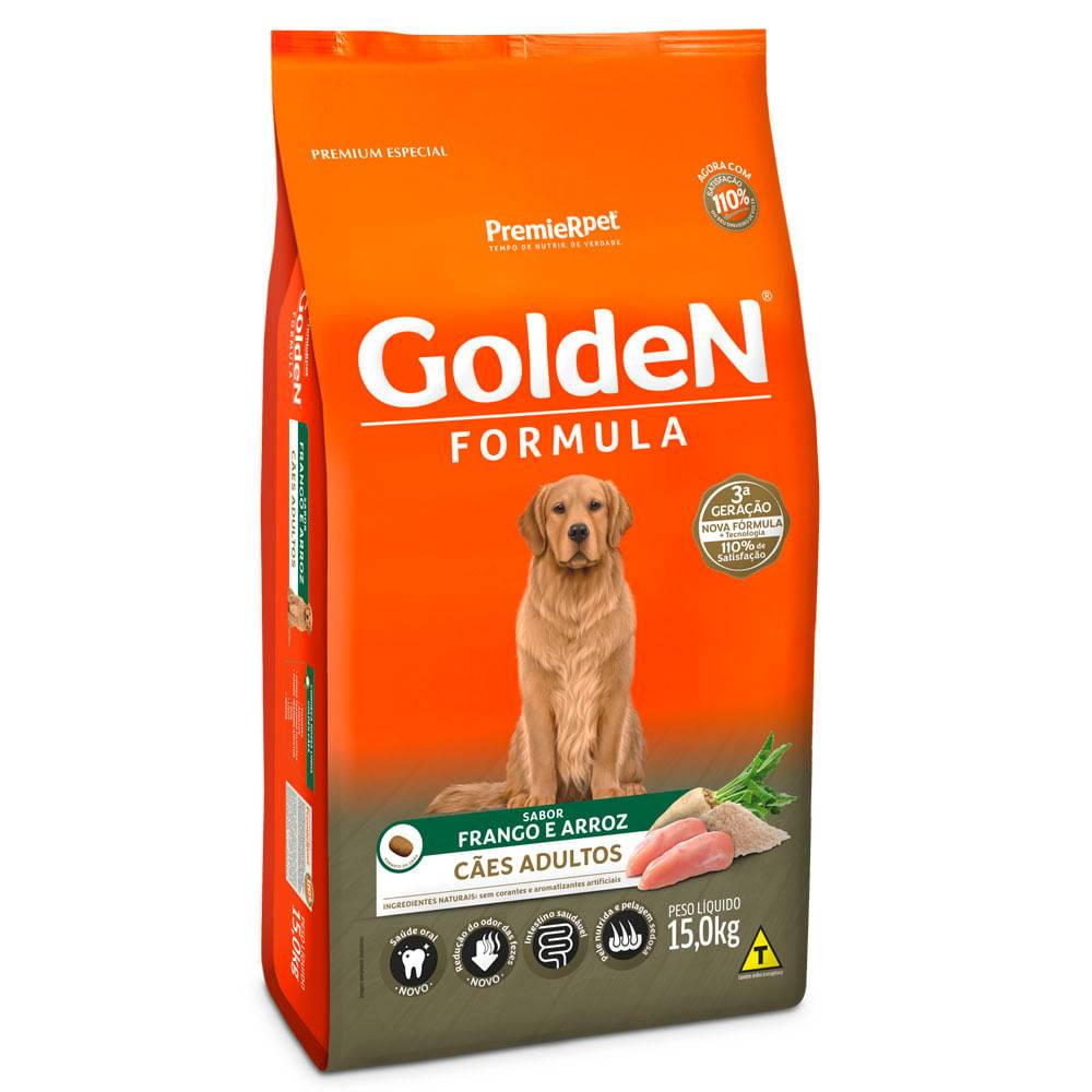 PremieRpet · Ração para cães adultos sabor frango e arroz golden formula (15 kg)